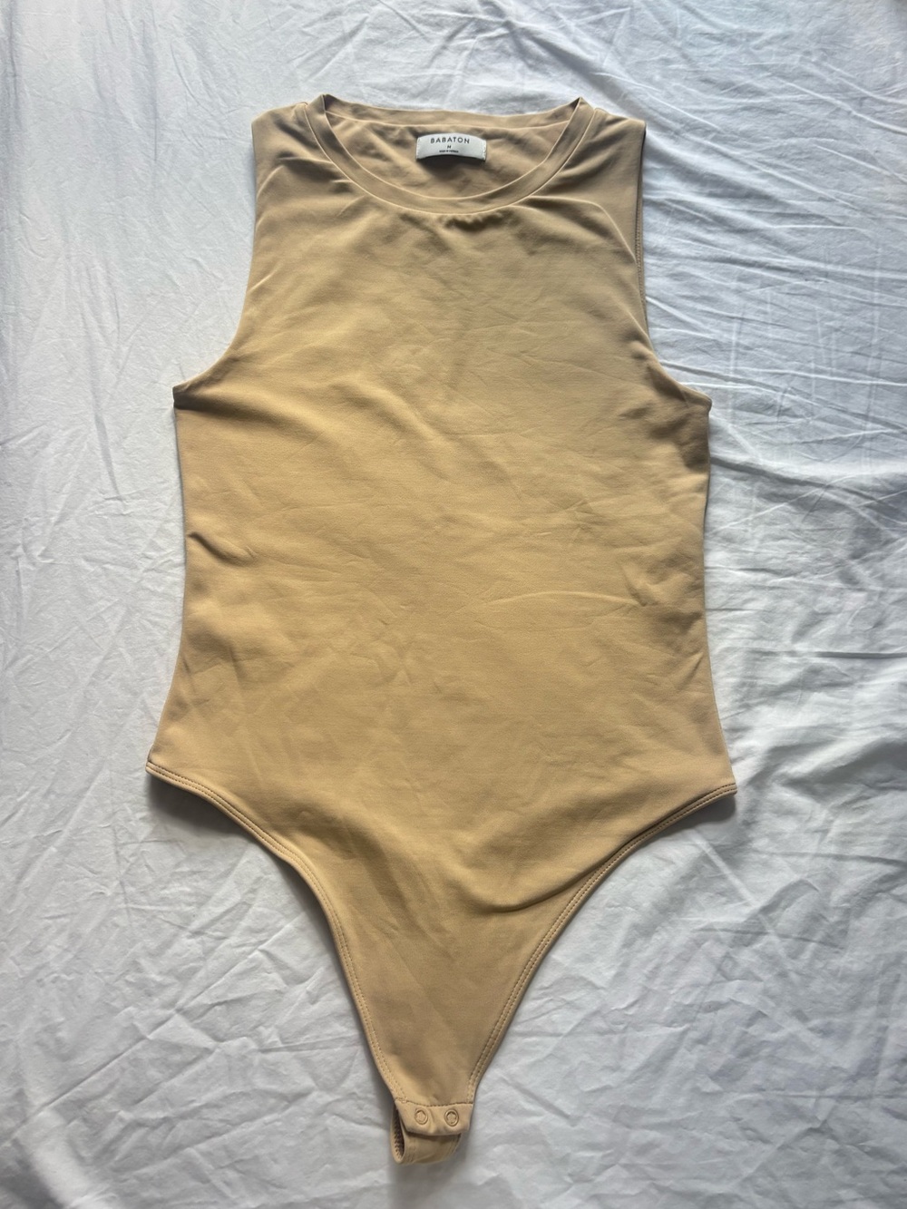 Aritzia Sleeveless Bodysuit in Beige Tan